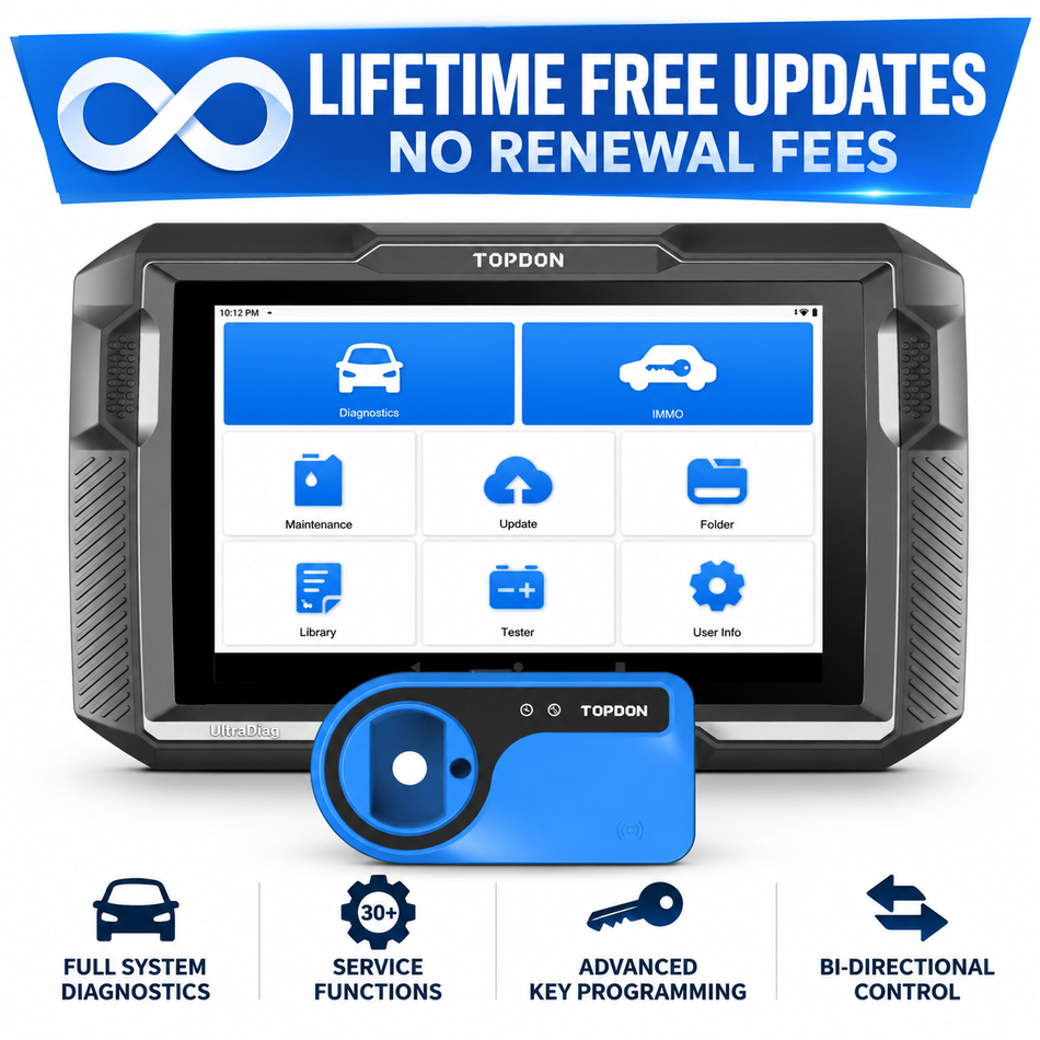 TOPDON UltraDiag 2-in-1 Diagnostic Scanner & Key Programmer – Lifetime Free Updates
