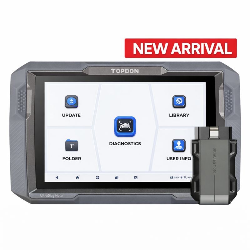 Topdon UltraDiag Moto – 8” Wireless Motorcycle Diagnostic Tool with Full-System Coverage