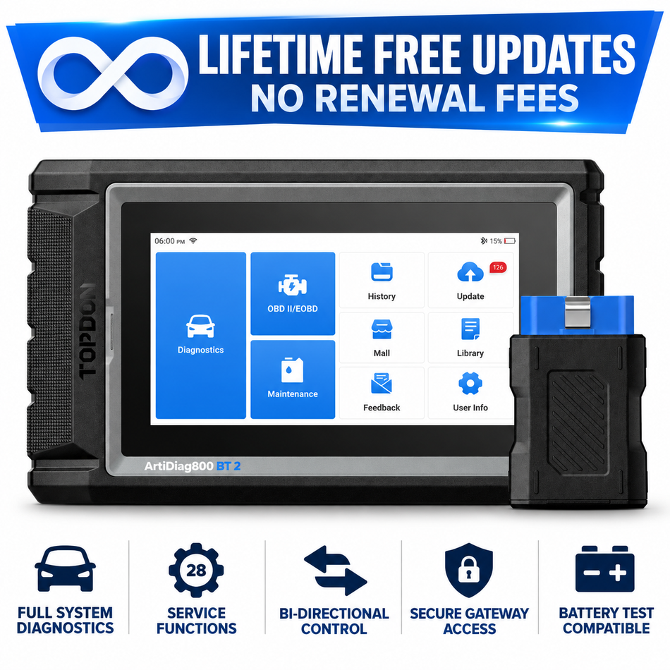 TOPDON ArtiDiag800 BT 2 | CAN-FD Diagnostic Tool with Lifetime Updates